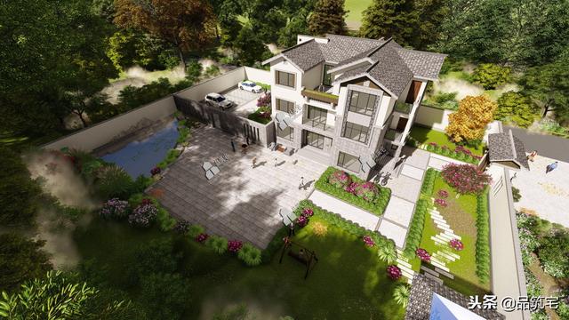 三層中式田園風(fēng)別墅設(shè)計(jì)圖，送給父母養(yǎng)老，也安放我們的鄉(xiāng)愁