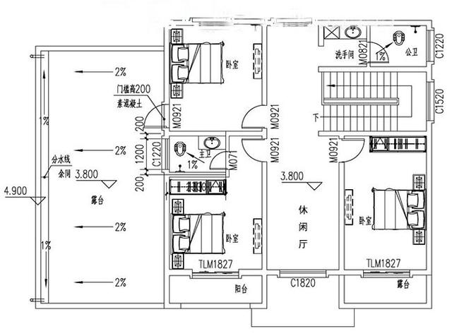 二層帶車庫(kù)小別墅設(shè)計(jì)施工圖，外觀靚麗，富有現(xiàn)代氣息，格局經(jīng)典