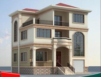 三層帶露臺別墅設(shè)計圖，1帶車庫層2外觀清新！