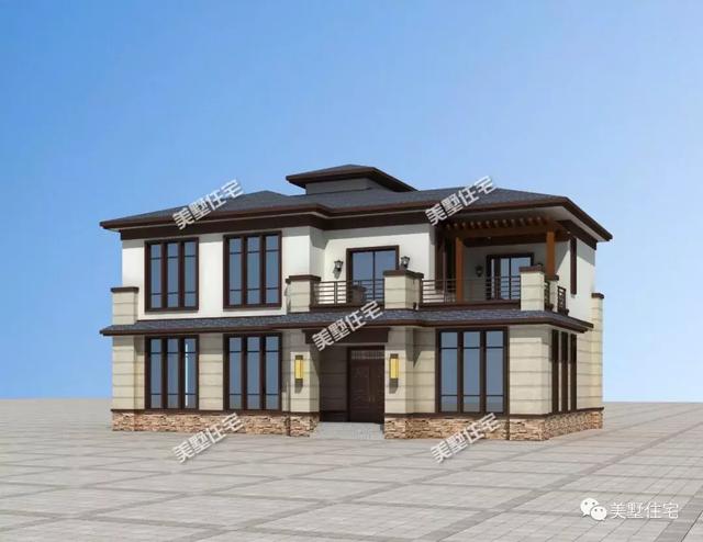 二層新中式別墅設(shè)計(jì)圖，內(nèi)設(shè)神臺(tái)，有品位還接地氣