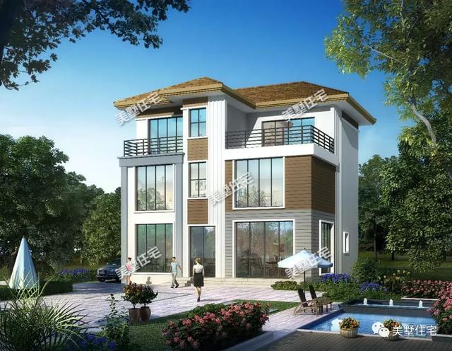 現(xiàn)代風(fēng)美墅設(shè)計(jì)圖，清爽簡(jiǎn)約，建一棟有面兒又有范兒