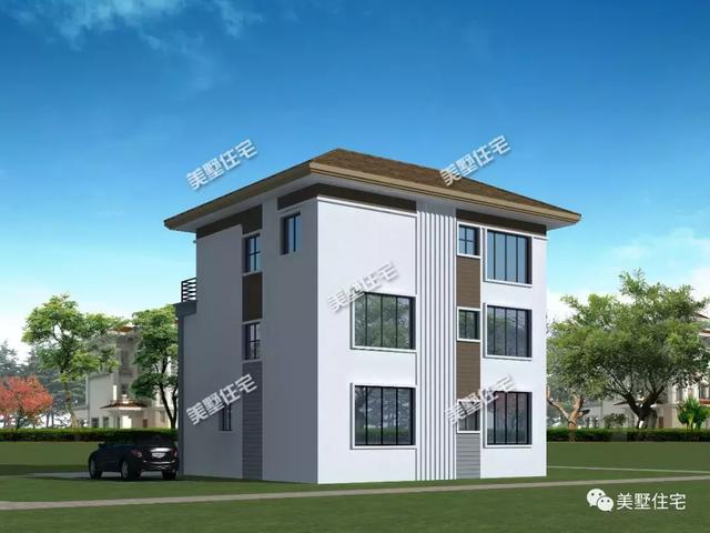 現(xiàn)代風(fēng)美墅設(shè)計(jì)圖，清爽簡(jiǎn)約，建一棟有面兒又有范兒