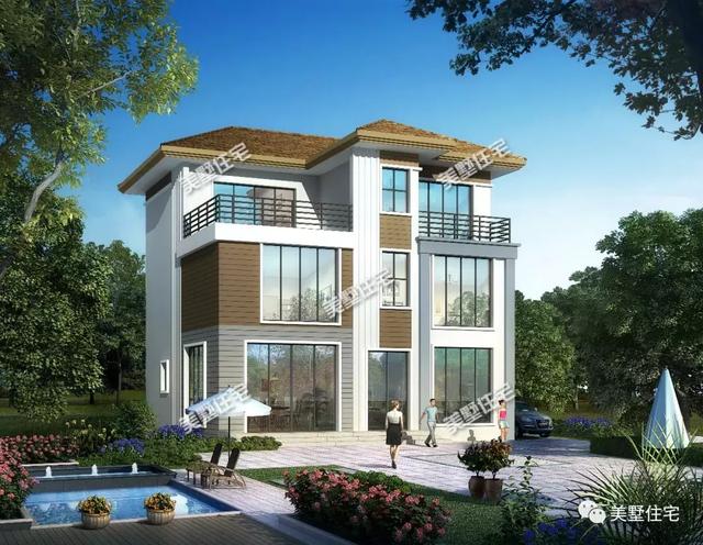 現(xiàn)代風(fēng)美墅設(shè)計(jì)圖，清爽簡(jiǎn)約，建一棟有面兒又有范兒