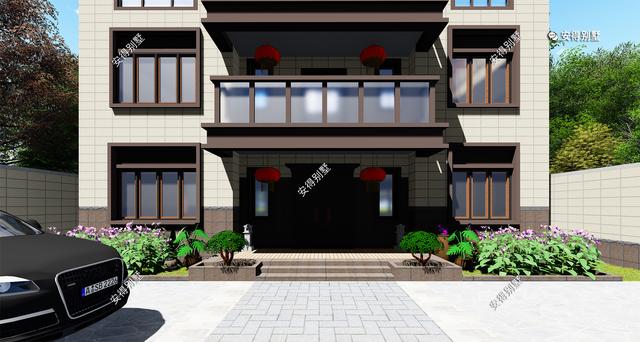 經(jīng)典3層新中式別墅設(shè)計(jì)圖，占地13.2*10米，造型簡(jiǎn)約、外觀大氣。