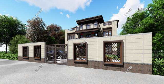 經(jīng)典3層新中式別墅設(shè)計(jì)圖，占地13.2*10米，造型簡(jiǎn)約、外觀大氣。