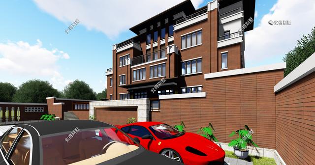 4層兄弟雙拼別墅設(shè)計(jì)圖，新中式建筑挑空大客廳設(shè)計(jì)，經(jīng)典霸氣！