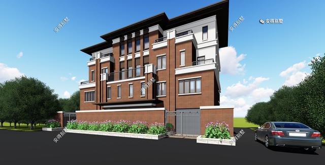 4層兄弟雙拼別墅設(shè)計(jì)圖，新中式建筑挑空大客廳設(shè)計(jì)，經(jīng)典霸氣！