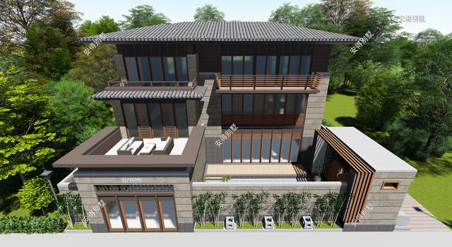 5套氣場十足的新中式合院別墅設(shè)計(jì)圖，帶你見識真正的豪宅