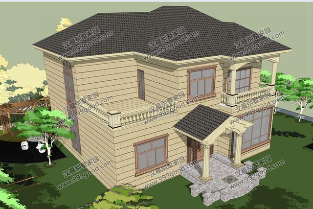 外觀漂亮的二層小別墅設(shè)計(jì)圖，造價30萬左右，復(fù)式布局最受歡迎