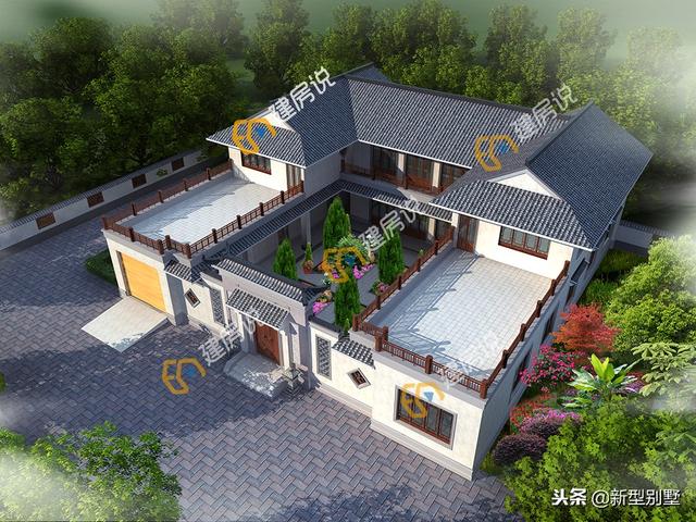 經(jīng)典四合院設(shè)計(jì)圖，60萬開建，還配套了大車庫，身份的象征