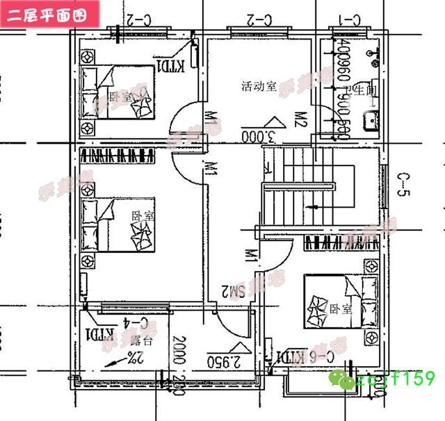 農(nóng)村二層小別墅戶型設(shè)計(jì)圖，功能齊全，精神、時(shí)尚