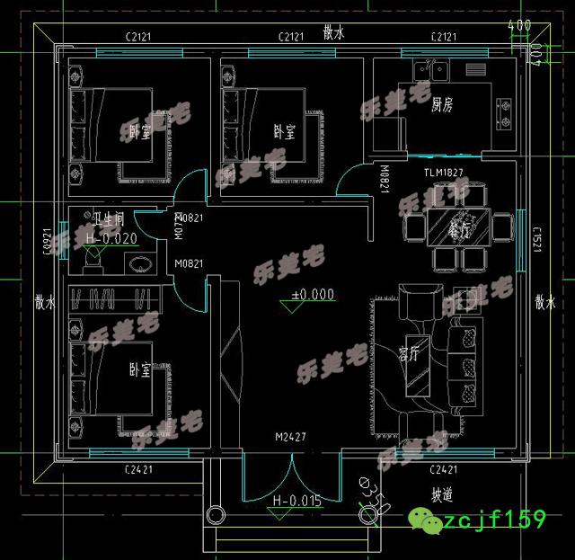 新農(nóng)村一層自建房設(shè)計圖紙，造價經(jīng)濟(jì)實惠，美觀大方