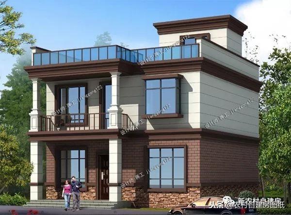 更具美感的平屋頂農(nóng)村別墅設(shè)計圖，層次分明的現(xiàn)代風，占地面積都不大