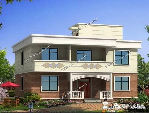 更具美感的平屋頂農(nóng)村別墅設(shè)計圖，層次分明的現(xiàn)代風，占地面積都不大