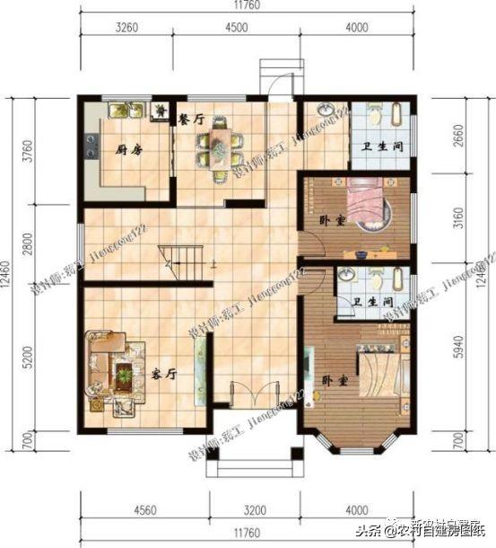 農(nóng)村別墅設(shè)計首選帶露臺戶型，露臺讓你享受陽光的同時更有安全感