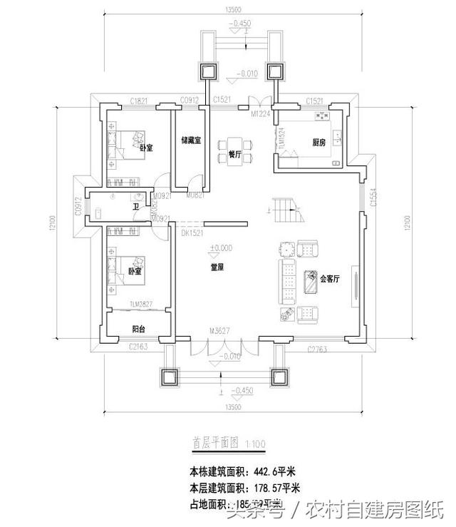 5款帶堂屋農(nóng)村別墅設(shè)計(jì)圖，二層三層都有，適合不同需求的家族建房使用
