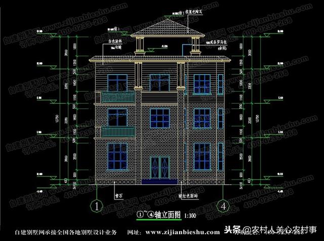 簡約經(jīng)典復古的10.76×11.7米三層農村別墅設計圖，建在農村很合適