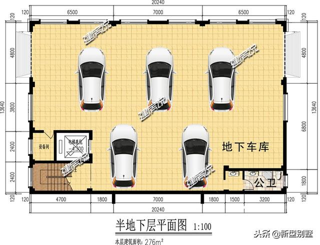 2024新款別墅設計圖，配套地下車庫，電梯，這別墅真享受