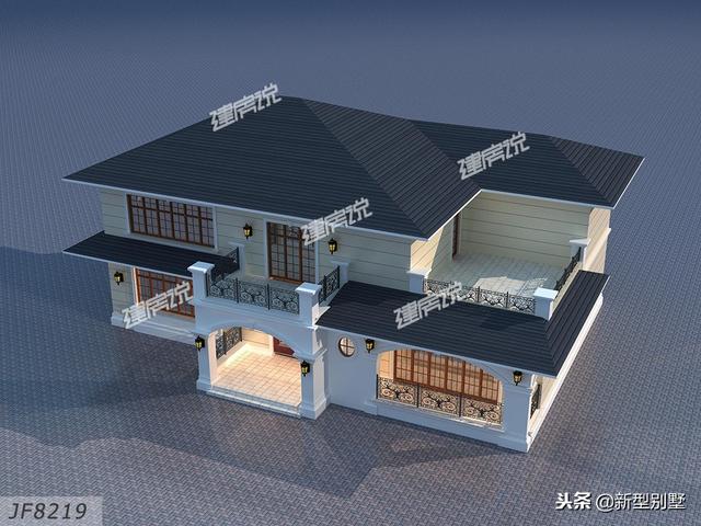 清晰脫俗二層簡(jiǎn)約歐式別墅設(shè)計(jì)圖，在村里絕對(duì)是頭一棟