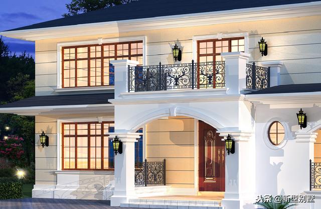 清晰脫俗二層簡(jiǎn)約歐式別墅設(shè)計(jì)圖，在村里絕對(duì)是頭一棟