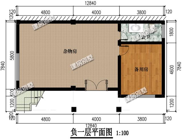 三層別墅設(shè)計(jì)圖，12.8x15.1帶架空層，室外樓梯全村第一家！