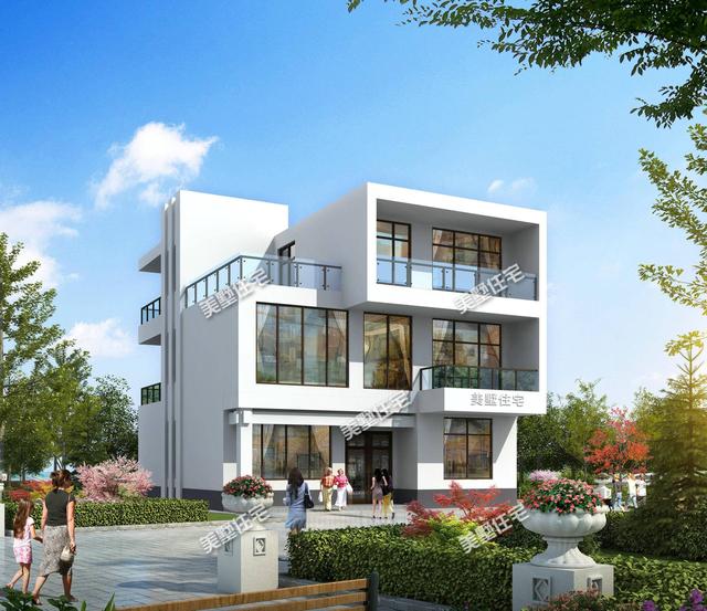 農(nóng)村11×13米現(xiàn)代別墅設計圖，150平設6室2廳附上室內裝修圖