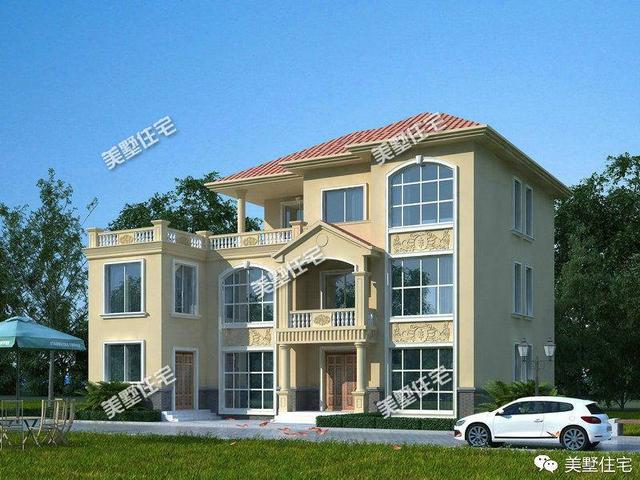 江西人喜歡的典雅低調(diào)三層別墅設(shè)計圖，功能實(shí)用造型大方