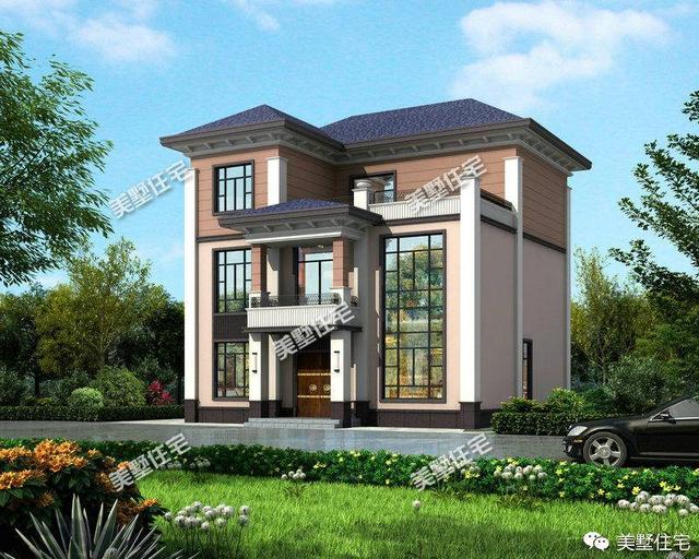 江西人喜歡的典雅低調(diào)三層別墅設(shè)計圖，功能實(shí)用造型大方