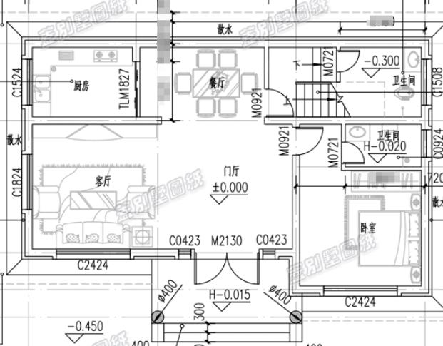 農(nóng)村二層小別墅全套設(shè)計(jì)施工圖，符合現(xiàn)代人的審美及生活習(xí)慣，經(jīng)濟(jì)實(shí)用