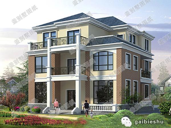 經(jīng)濟實用農(nóng)村三層自建房設(shè)計圖紙，設(shè)計簡約大方，屬于簡歐風(fēng)格，臥室很多