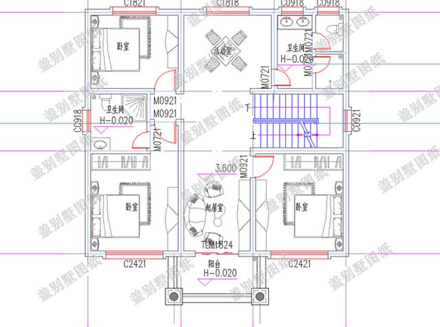 磚混結(jié)構(gòu)農(nóng)村三層別墅房屋設(shè)計(jì)圖，戶(hù)型合理大氣美觀