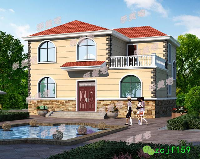 歐式田園風(fēng)二層小別墅設(shè)計(jì)圖，清新自然，溫馨優(yōu)雅