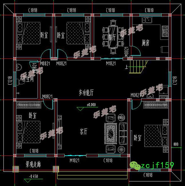 一層農(nóng)村小別墅設(shè)計(jì)效果圖設(shè)計(jì)施工圖，美觀大方，造價(jià)經(jīng)濟(jì)實(shí)惠