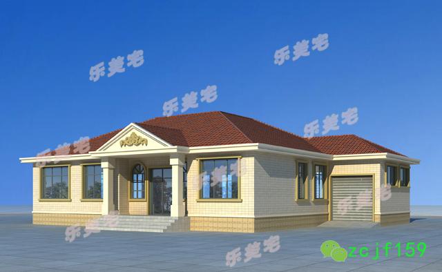 一層農(nóng)村小別墅設(shè)計(jì)效果圖設(shè)計(jì)施工圖，美觀大方，造價(jià)經(jīng)濟(jì)實(shí)惠