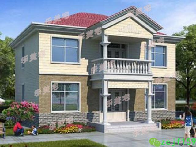 農(nóng)村2層小別墅自建房建成案例實景圖，外觀清新靚麗，戶型南北采光通透