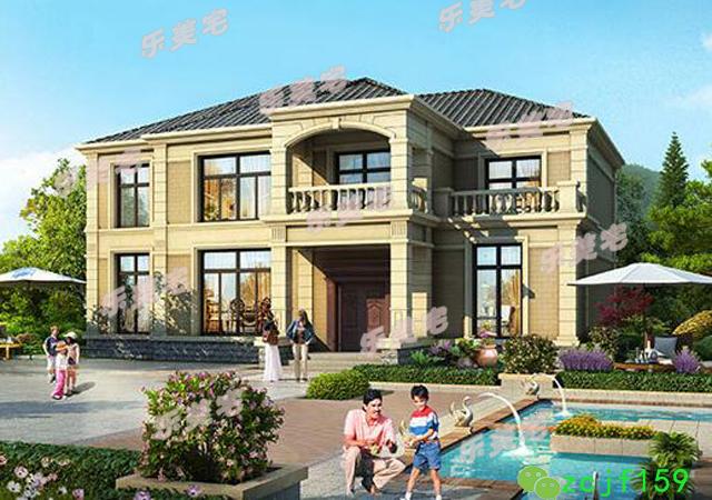 農(nóng)村二層別墅設(shè)計(jì)圖施工圖，占地180平米，外觀造型錯(cuò)落有致，精致大氣