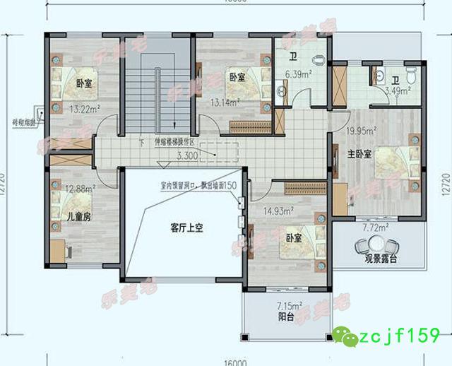 農(nóng)村二層別墅設(shè)計(jì)圖施工圖，占地180平米，外觀造型錯(cuò)落有致，精致大氣