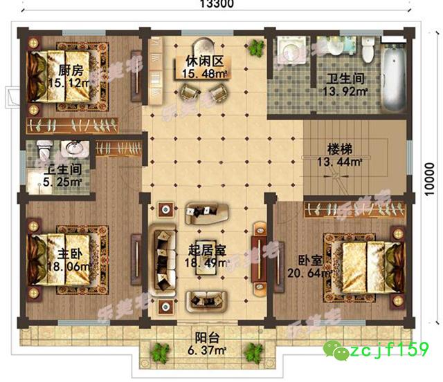 農(nóng)村帶大露臺(tái)四層歐式別墅設(shè)計(jì)圖，簡單大氣，柔美溫馨