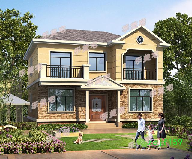 農(nóng)村二層小別墅實(shí)景圖設(shè)計(jì)效果圖，戶型立體美觀大方，室內(nèi)通風(fēng)透氣