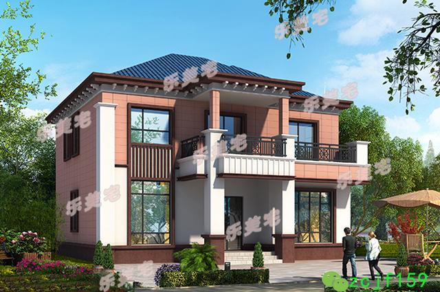 農村二層別墅設計圖，外觀簡潔大方，功能區(qū)分合理