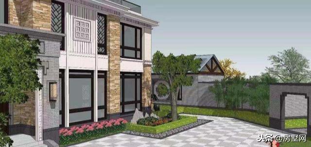 三層新中式別墅設(shè)計(jì)圖，風(fēng)格中西結(jié)合，設(shè)計(jì)感十足