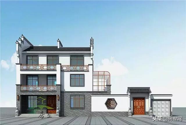 三層中式徽派別墅設(shè)計圖，別墅空間大，滿足一家人的居住，美到拉仇恨