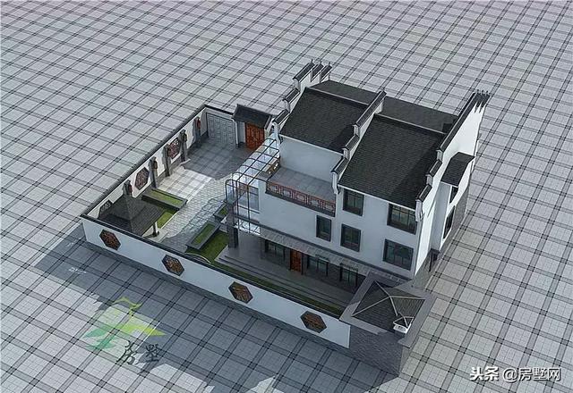 三層中式徽派別墅設(shè)計圖，別墅空間大，滿足一家人的居住，美到拉仇恨