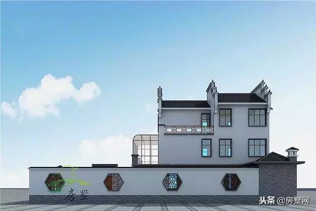 三層中式徽派別墅設(shè)計圖，別墅空間大，滿足一家人的居住，美到拉仇恨