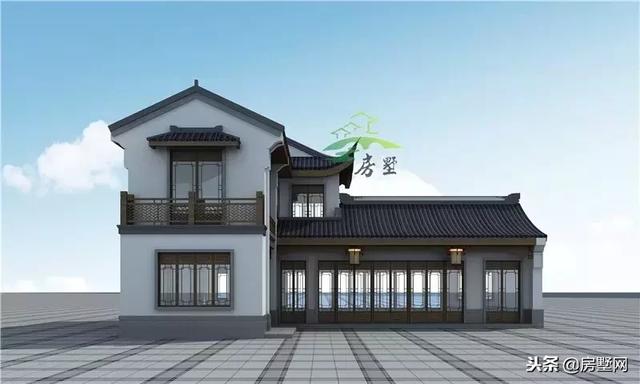 框架結(jié)構(gòu)傳統(tǒng)中式二層高端別墅設(shè)計(jì)圖，外觀漂亮大方，傳統(tǒng)又經(jīng)典，傳三代都不是問題