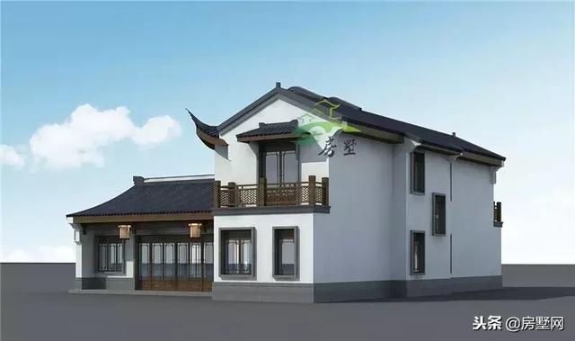 框架結(jié)構(gòu)傳統(tǒng)中式二層高端別墅設(shè)計(jì)圖，外觀漂亮大方，傳統(tǒng)又經(jīng)典，傳三代都不是問題