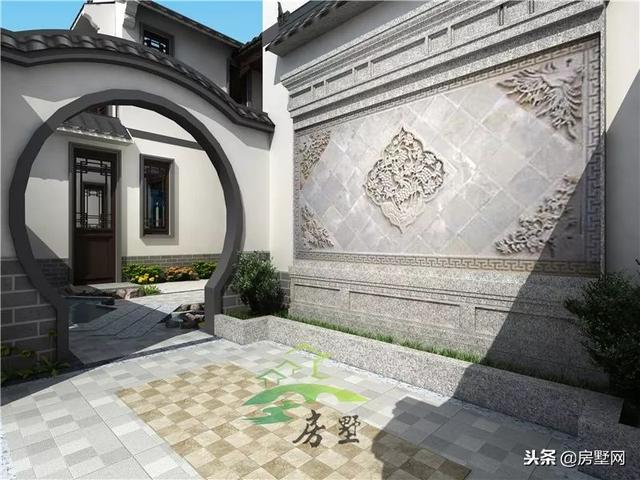 磚混結(jié)構(gòu)中式二層別墅設(shè)計圖，韻味十足，帶給你最好的居住體驗