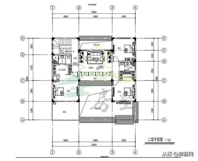 磚混結(jié)構(gòu)中式二層別墅設(shè)計圖，韻味十足，帶給你最好的居住體驗