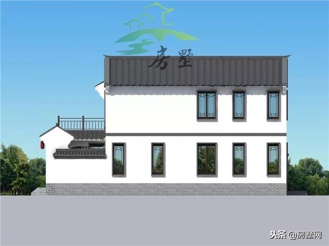 磚混結(jié)構(gòu)中式二層別墅設(shè)計圖，韻味十足，帶給你最好的居住體驗