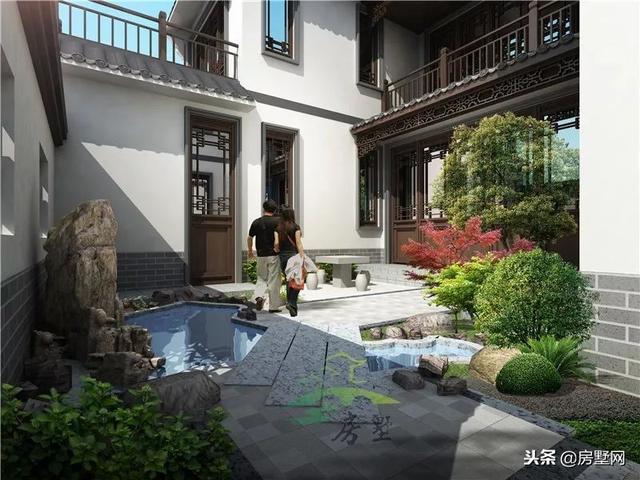 磚混結(jié)構(gòu)中式二層別墅設(shè)計圖，韻味十足，帶給你最好的居住體驗